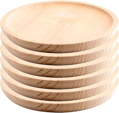 Samhita Lot De Assiettes Rondes En Bois Dacacia Faciles Nettoyer