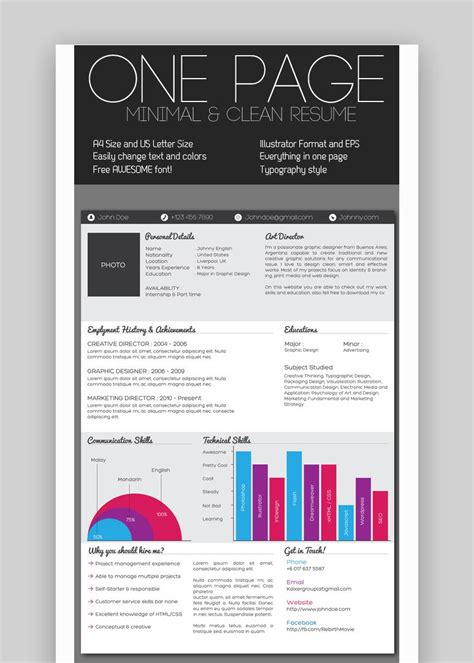 25 Best One Page Resume Templates Simple To Use Format Examples 2020
