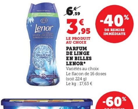 Promo LE PRODUIT AU CHOIX PARFUM DE LINGE EN BILLES LENOR Chez Super U