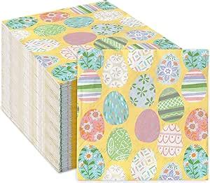 Amazon Jarthenaamcs Sheets Easter Paper Napkins Colorful Eggs