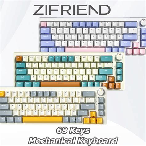 Jual ZIFRIEND ZA Tombol Trimode RGB Hot Swappable Mechanical Keyboard Dengan Volume Knob