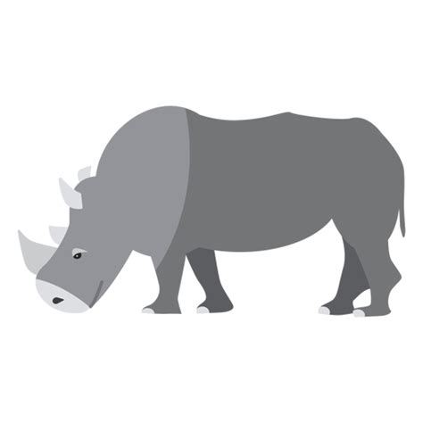 Diseño PNG Y SVG De Rhino Rinoceronte Cuerno Cola Plana Para Camisetas