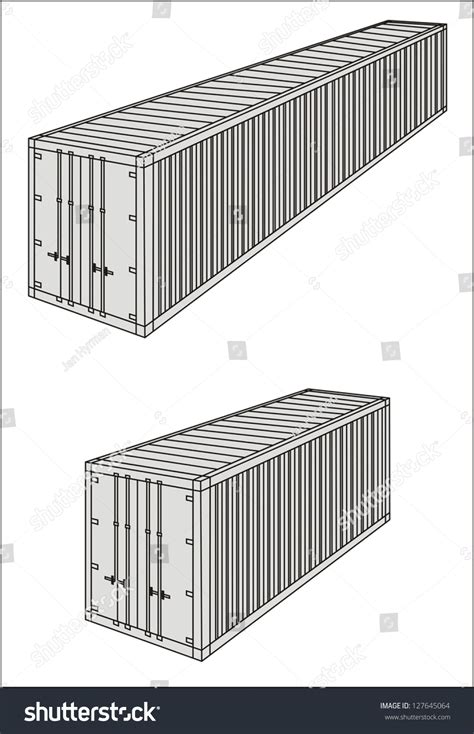 Drystandardcontainerized Cargo Container Line Drawing International