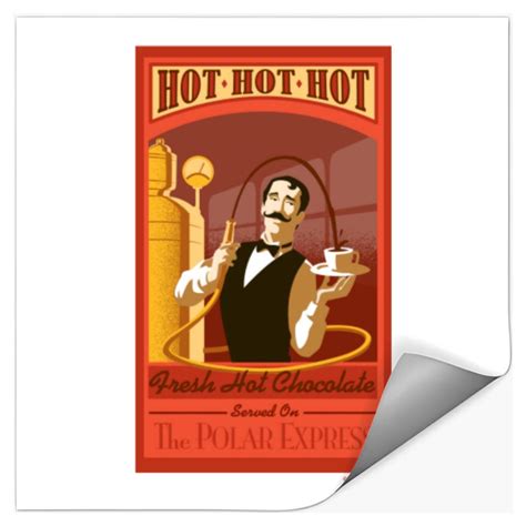The Polar Express Hot Chocolate Vintage Art Stickers Sold By Gruesome