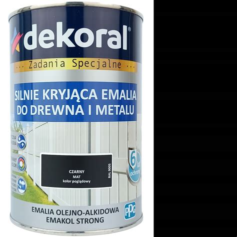 EMAKOL STRONG DO DREWNA I METALU CZARNY MATOWY 0 9 SK319369 Cena