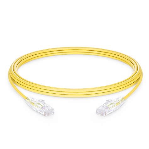 Panduit 25FT Cat6 High-Density 28AWG Slim Data Center Patch Cord — Yellow (10-Pack) (UTPSP-C6-SLIM-25FT-YL-10PK)