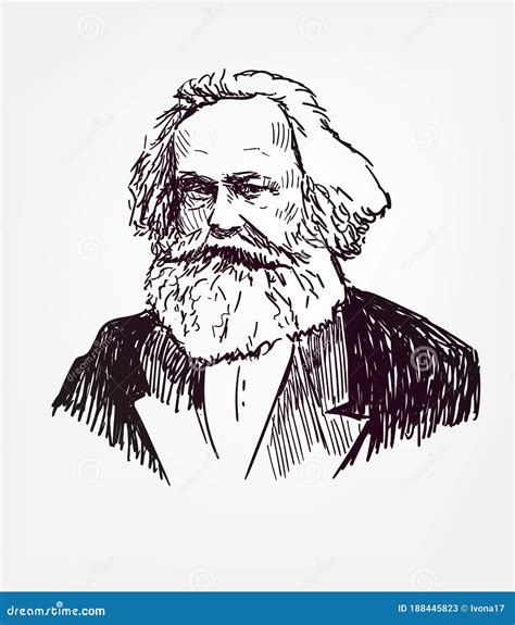 Karl Marx Vector Sketch Portrait Isolated Editorial Stock Photo ...