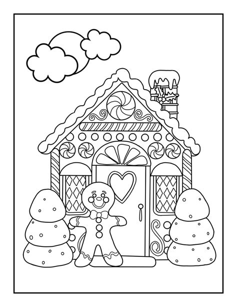 Gingerbread House Coloring Page