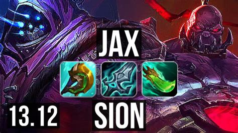 Jax Vs Sion Top 18 1 2 10 Solo Kills Legendary 500 Games Euw