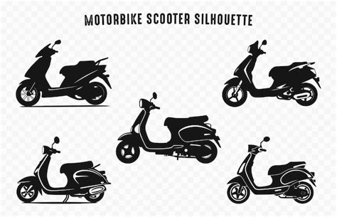 Premium Vector Motorbike Scooter Silhouettes Vector Set Scooters