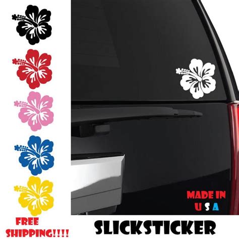 Hibiscus Car Window Decals Etsy