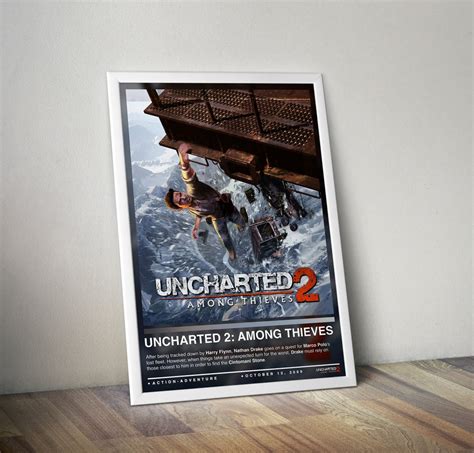 Uncharted 2 Among Thieves Poster Uncharted Print Gaming Poster 4 Colors