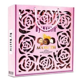 Конфеты DY NASTIE шоколадные Ассорти ROSE в сумочке , 210 гр., картон ...