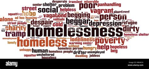 Homelessness Word Cloud Concept Vector Illustration Stock Vector Image