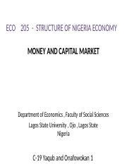 Understanding The Structure And Functions Of Money And Capital Course