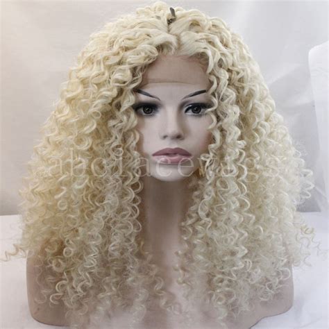 Long Kinky Curly Blonde Wigs For African American Wigs For Black Women Ombre Heat Resistant