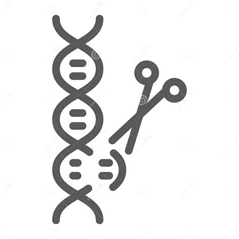 Genome Editing Line Icon Technology And Dna Dna Editing Sign Vector