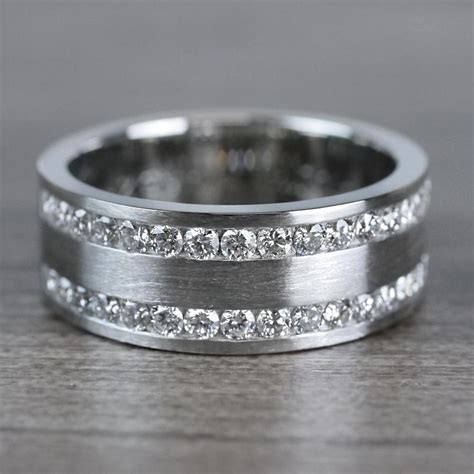 Mens Platinum Wedding Band With Diamonds