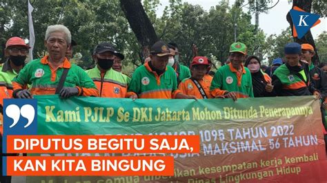 Eks PJLP Demo Di Balai Kota Protes Dipecat Massal Heru Budi Karena