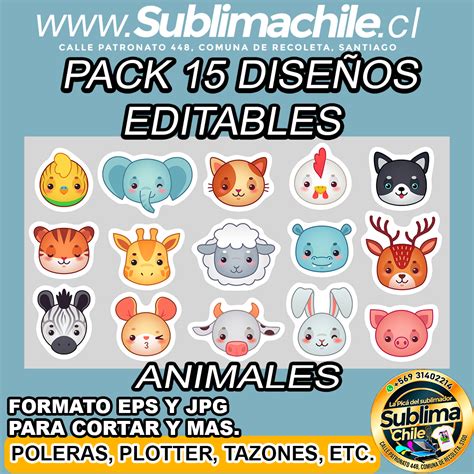 pack  disenos de animales  sublimar eps  jpg sublimachile