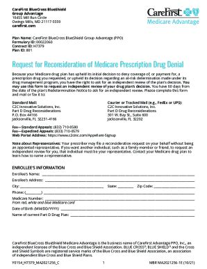 Fillable Online Request For Reconsideration Of Medicare Prescription