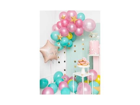 Balon foliowy Happy Birthday gwiazdka pudrowy róż 40 cm