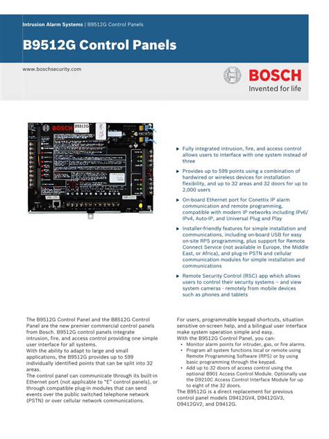 Pdf B9512g Control Panels