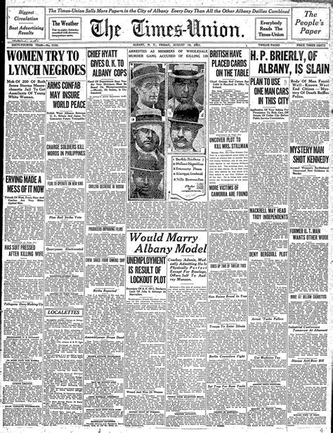 Newspaper front pages from the past, Aug. 16-22