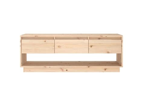 Meuble tv de qualité 110 5x34x40 cm bois de pin massif Conforama