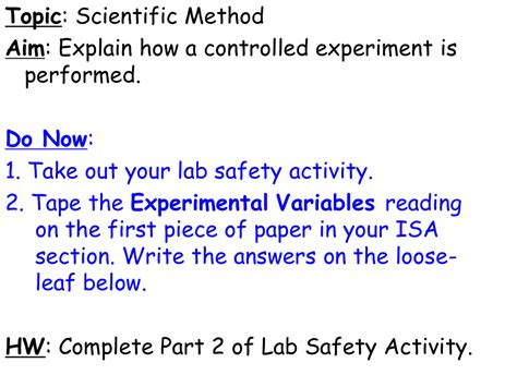 Parts of a controlled experiment