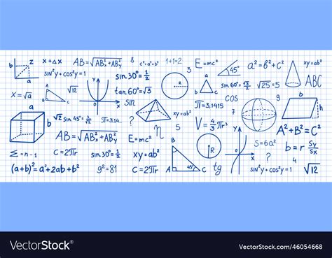 Hand Drawn Math Symbols On Notebook Royalty Free Vector