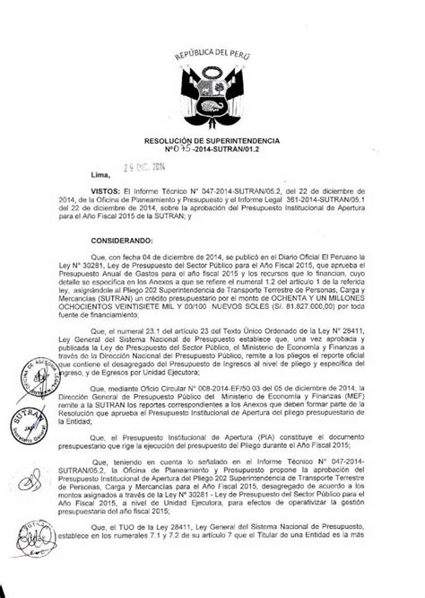 PDF pÚBLICA DEL PER RESOLUCIÓN DE SUPERINTENDENCIA N0