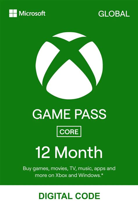 Buy Xbox Game Pass Core 12 Months Xbox Live Digital Code