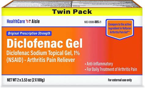 Healthcareaisle Diclofenac Gel Twin Pack Diclofenac Sodium Topical Gel Nsaid Arthritis Pain