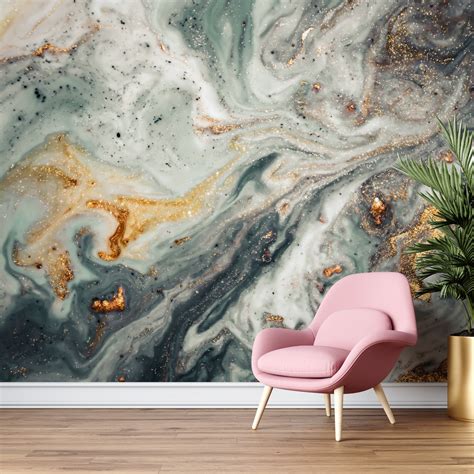 Art Deco Marble Wallpaper Abstract Wall Mural Peel And Stick Etsy