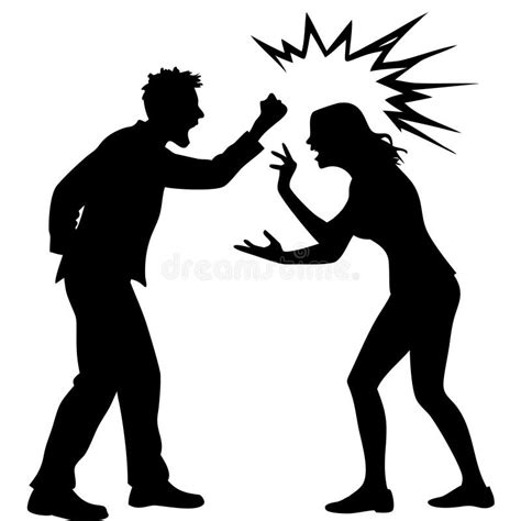 vector silhouette illustration  couple arguing ideal  relationship