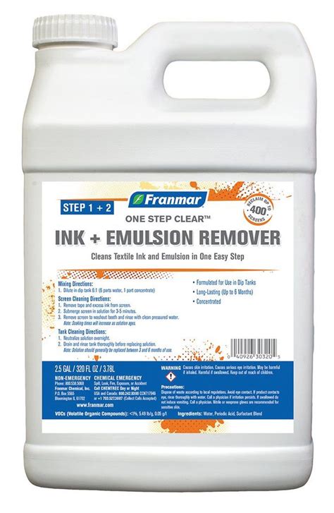 Franmar Ink And Emulsion Remover Ink Screen Printing Economical