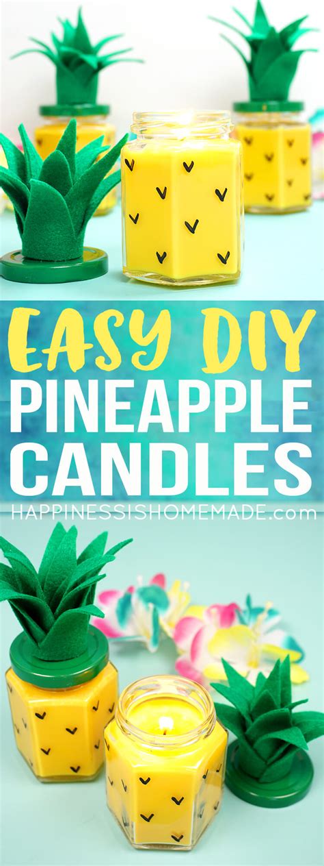 Easy DIY Pineapple Candles - Happiness is Homemade