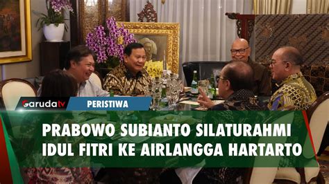 Silaturahmi Lebaran Prabowo Subianto Hadiri Open House Airlangga