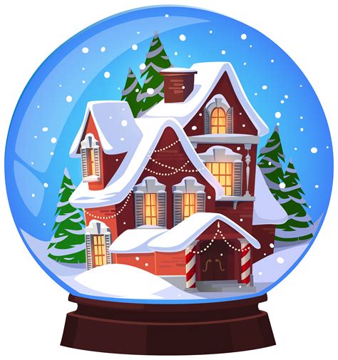 Download House Globe Claus Snow Transparent Santa Snowglobe Clipart PNG Free | FreePngClipart