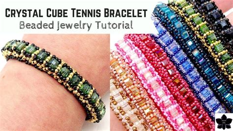 Crystal Cube Tennis Bracelet Beading Tutorial Beaded Bracelets