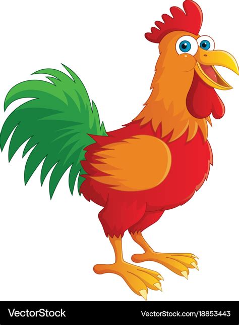 Rooster Cartoon Royalty Free Vector Image Vectorstock