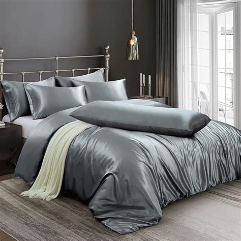 Amazon Ersmak Pieces Satin Duvet Cover Full Queen Size Luxury