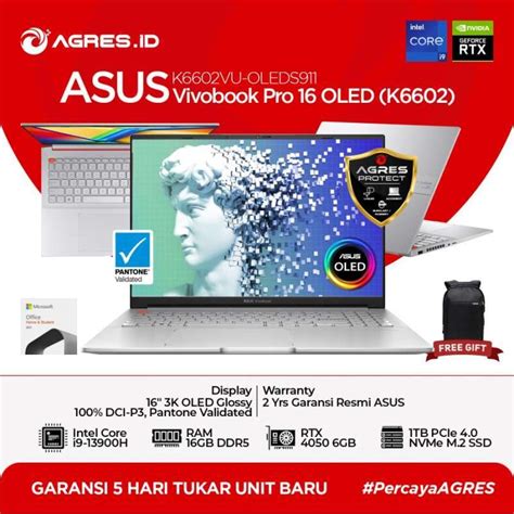 Jual Asus Vivobook Pro 16 Oled K6602vu | I9 13900h Rtx4050 16gb 1tb Di ...