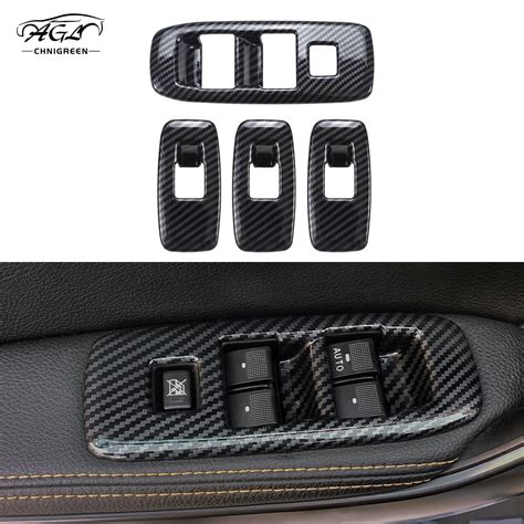 Pcs Window Lifter Switch Button Panel Carbon Fiber Color Cover Trim