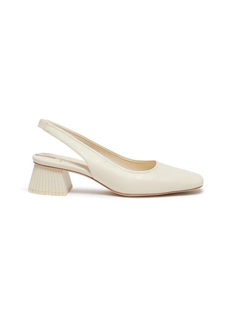 Sam Edelman Off White Toren Square Toe Slingback Leather Pumps Women