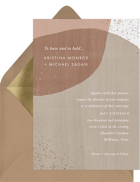 Textural Overlays Invitations In Orange Greenvelope