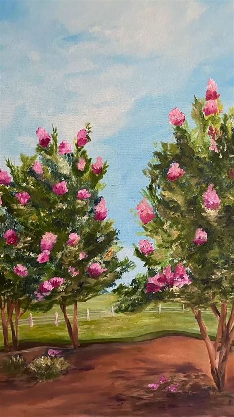 Crape Myrtle Tree Painting Crape Myrtle Tree Crape Myrtle Tree