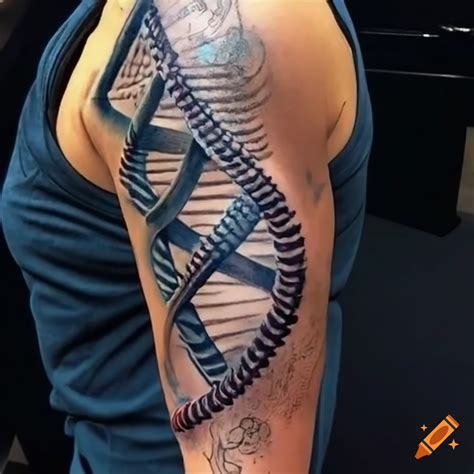 Creative Tattoo Design Combining Baseball And Scientific Elements On