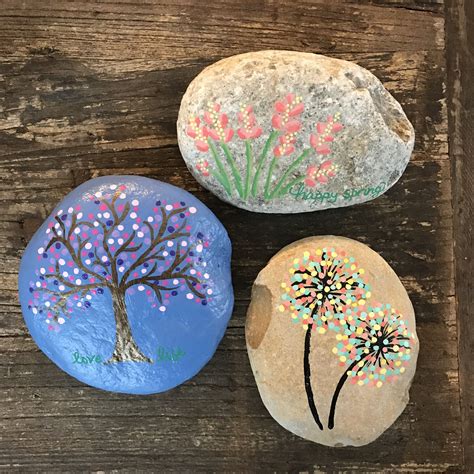 Flower Painted Rocks Dot Art Kindness Rocks Project Spring Painted